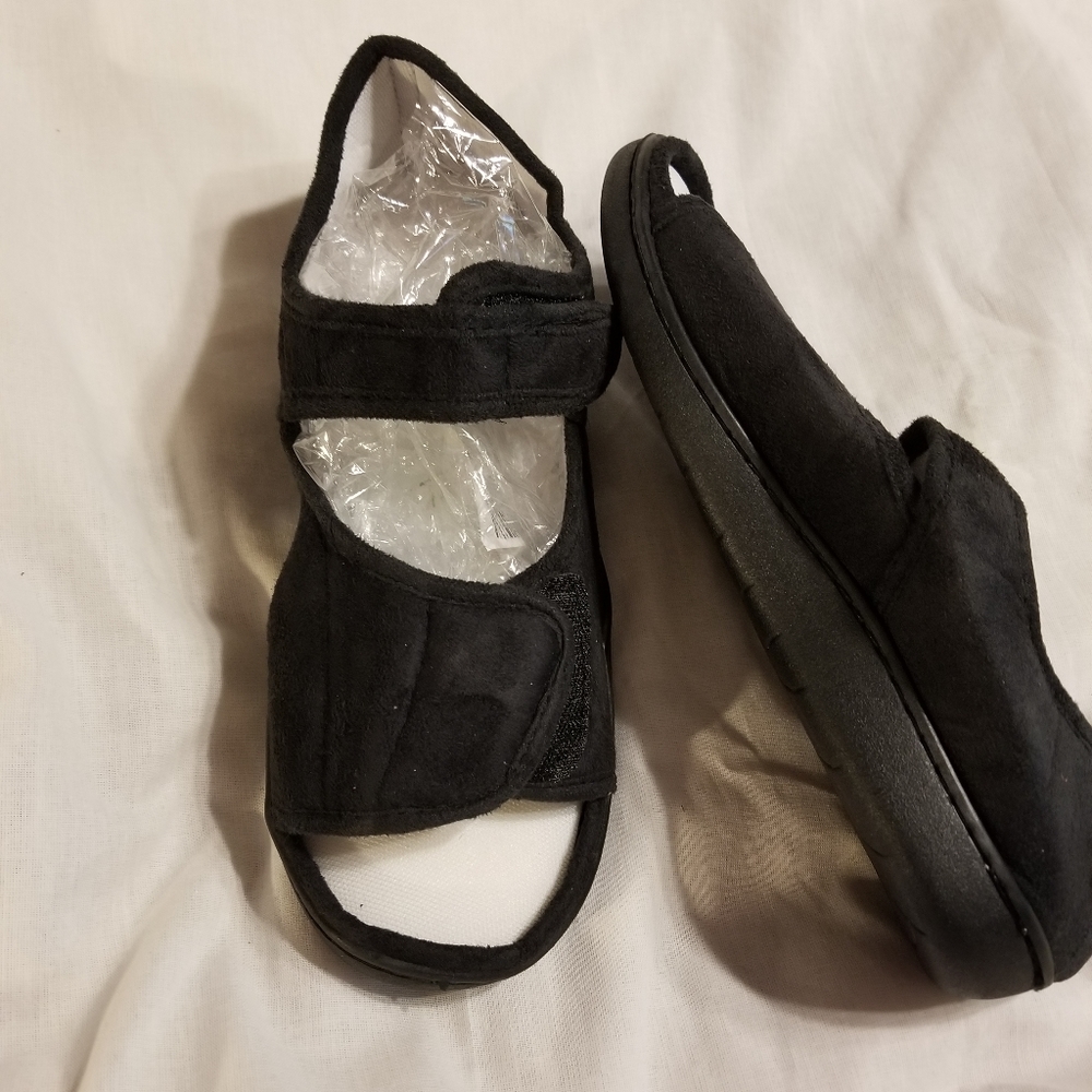 Adjustable memory foam slippers surgical medical comfort - Picture 2 of 7
